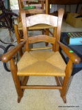 WALNUT MULE EARED RUSH BOTTOM ROCKER: 17