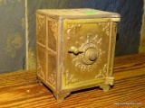 CAST IRON BANK IN THE SHAPE OF A SAFE. 