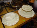 MILK GLASS LOT: TWO 12