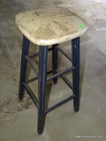PAINTED WOODEN BARSTOOL: 12