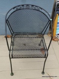 METAL AND MESHED WIRE PATIO CHAIR WITH DOGWOOD MOTIF: 23