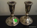 PAIR OF CROWN STERLING WEIGHTED CANDLE HOLDERS: 5