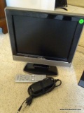 INSIGNIA 15'' FLAT SCREEN TV ON STAND. HAS POWER CORD AND REMOTE. MODEL NO. NS-LCD15