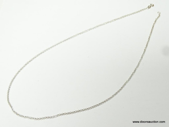 .925 STERLING SILVER UNISEX CABLE NECKLACE. MEASURES APPROX. 22" LONG.