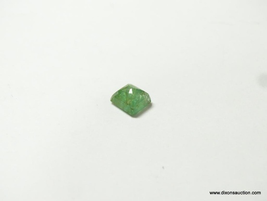 1.16 CT. COLUMBIAN CUT EMERALD. MEASURES APPROX. 6 BY 5 BY 4MM.