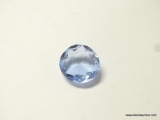 10.69 CT. ROUND CUT BLUE TOPAZ. MEASURES APPROX. 15 BY 7MM.