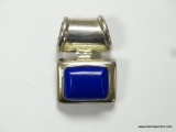 MEXICO .925 STERLING SILVER LAPIS PENDANT, SIGNED VD-32. MEASURES APPROX. 1-1/2