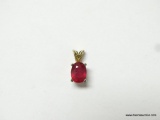 10K YELLOW GOLD LADIES 1.5CT OVAL RUBY PENDANT
