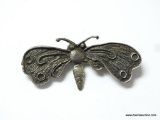 .925 STERLING SILVER & 14K SIGNED HOMEMADE BUTTERFLY PIN 2.25''X1''
