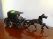 (LR) CAST IRON HORSE AND BUGGY VINTAGE TOY. 10'' LONG. IS IN GOOD CONDITION