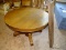 (USR) ROUND OAK KITCHEN TABLE WITH 3 BOARDS. 45'' DIA.EACH BOARD IS 9'' WIDE. TABLE IS IN GOOD