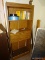 (USR) BOOK CASE WITH CONTENTS 29.25''X12''X72'' HAS A FALL FRONT DESK COMPARTMENT AND SOME ASSORTED