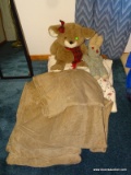 (B1) BETTER HOME & GARDEN FULL SIZE QUILTED BED SPREAD, A MICRO FIBER BLANKET, AND A PLUSH MOUSE