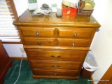 (MB) 4 DRAWER CHEST. TOP OF CHEST SHOWS SOME WEAR. 30''X16''X41''