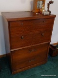 (MB) 4 DRAWER TALL CHEST. 32''X18''X42'' IS IN GOOD USED CONDITION