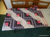 (MB) LARGE HANDMADE QUILT MADE BY MARY BUCKLAND. 92''X72''
