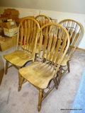 (USR) 4 ARROW BACK CHAIRS. ALL ARE IN GOOD CONDITION