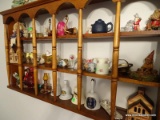 (DR) SHELF 3: INCLUDES A GNOME FIGURINE, A SMALL MANGER SCENE, A BUTTONS AND STAR AMBER TOP HAT