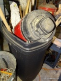 (S) ROLLING TRASH CAN CONTAINING A SHOP VAC, SOME MOPS, ETC.