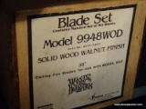 (S) BLADE SET. SOLID WOOD WALNUT FINISH BLADE SET. USE FOR MODEL 9948WOD