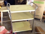 (S) VINTAGE YELLOW UTILITY CART. ALL METAL.