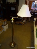 (LR) GOLD TONE FLOOR LAMP.