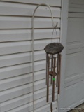 (SOH) WIND CHIME WITH SHEPARD'S HOOK. HOOK IS 66'' TALL