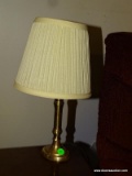 (LR) SMALL BRASS CANDLE STICK LAMP 14'' TALL