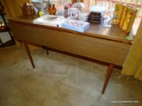 (DR) DROP SIDE HUNT TABLE WITH FORMICA FINISH TO PREVENT WATER MARKS. 48''X21''X30''. EACH DROP SIDE