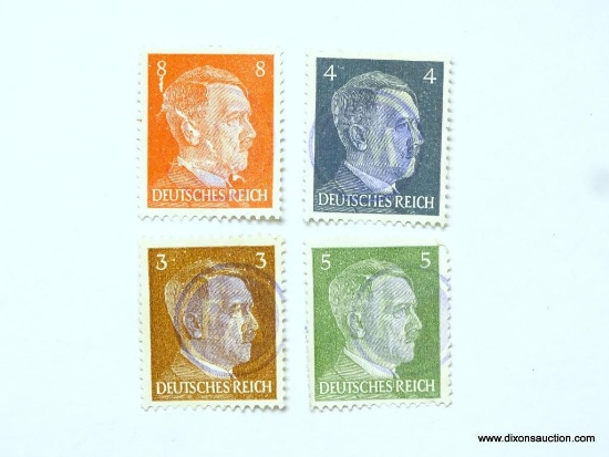 (4) ADOLF HITLER WWII STAMPS.