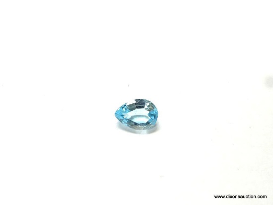 3.09 CT. PEAR CUT BLUE TOPAZ, 11 BY 7 BY 5MM.
