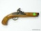 (SC) ENGRAVED FLINTLOCK PISTOL. BRASS TRIGGER GUARD. 11.5