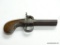 (SC) .32 CAL. DOUBLE BARREL PISTOL WITH RABBIT EAR HAMMERS. PERCUSSION CAP. FLORAL ENGRAVING ON THE