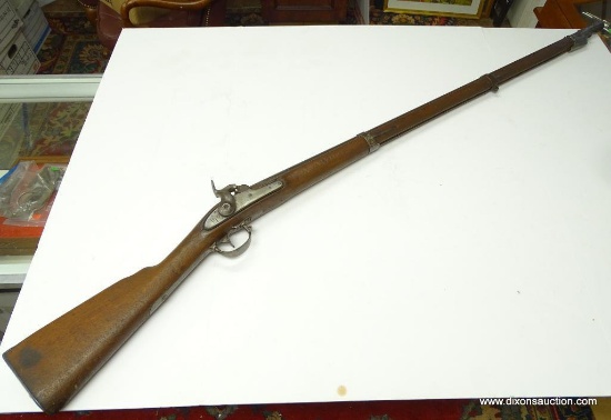 (SC) HARPERS FERRY 1848 PERCUSSION CAP RIFLE. 47.5" LONG. 20MM BORE. CARVED WITH THE OWNER'S NAME