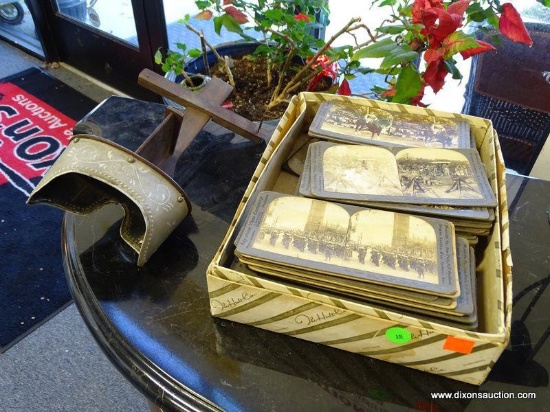 (A1) ANTIQUE KEYSTONE MONARCH STEREOSCOPE STEREOCARD 3D VIEWER. A VINTAGE SIGNED PIECE. MISSING THE