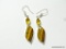 .925 STERLING SILVER 1.5'' GOLDEN BROWN TIGER & CITRINE ACCENT EARRINGS (RETAIL $49.00)