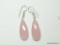 .925 STERLING SILVER 1.75'' GORGEOUS FACETED ROSE QUARTZ EARRINGS (RETAIL $69.00)