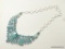 .925 STERLING SILVER STAMPED 18'' SPECTACULAR DESIGNER AAA CARIBBEAN LARIMAR AND OVAL BLUE FACETED