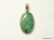 .925 STERLING SILVER 1.75'' LARGE AMAZING COPPER BLUE TURQUOISE PENDANT (RETAIL $89.00)