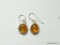 .925 STERLING SILVER 1.5'' AMAZING BALTIC AMBER EARRINGS (RETAIL $80.00)