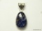 .925 STERLING SILVER BEAUTIFUL LARGE 2.25'' DETAILED AAA QUALITY BLUE SODALITE GEMSTONE PENDANT