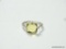 .925 STERLING SILVER UNIQUE FACETED HAMMERED CITRINE RING SIZE 7.5 (RETAIL $59.00)