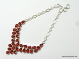 18'' GORGEOUS FACETED PEAR SHAPE RUBELLITE NECKLACE (RETAIL $250.00)