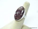 .925 STERLING SILVER LARGE SUPERB PINK TOURMALINE NATURAL STONE RING SIZE 7.75