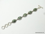 .925 STERLING SILVER 7-8.5'' HEAVY 5 STONE SERPENTINE AMAZING BRACELET WITH TOGGLE CLASP (RETAIL