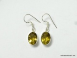 .925 STERLING SILVER 1/18 FACETED CITRINE EARRINGS (RETAIL $30.00)