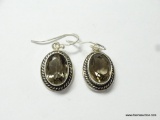 .925 STERLING SILVER 1/18'' DETAILED FACETED SMOKEY TOPAZ EARRINGS (RETAIL $39.00)