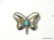 VINTAGE STERLING AND TURQUOISE BUTTERFLY BROOCH