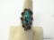 LARGE NATIVE AMERICAN AND TURQUOISE RING