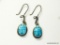 ANTIQUE EGYPTIAN .925 STERLING SILVER AND SCARAB BEAD EARRINGS